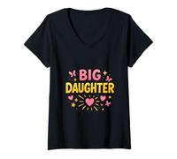 Womens Big Daughter - Bright and Loved V-Neck T-Shirt