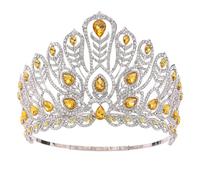Women's Big Diamonds Crystal Crowns Regals Queen Pageant Crowns Headpieces Bride Prom Wedding Hair Accessories