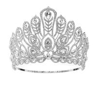 Women's Big Diamonds Crystal Crowns Regals Queen Pageant Crowns Headpieces Bride Prom Wedding Hair Accessories