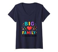 Womens Big Family - One Heart Many Souls V-Neck T-Shirt