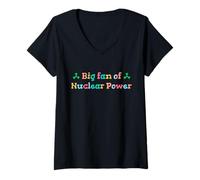 Women's Big Fan of Nuclear Power Science Humor Physics V-Neck T-Shirt