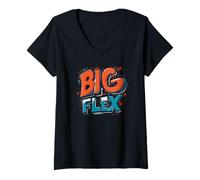 Womens Big Flex Shows Strength in Every Move for Adults and Kids V-Neck T-Shirt