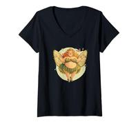 Womens Big Flying Fairy with Wings Costume for Adults and Kids V-Neck T-Shirt