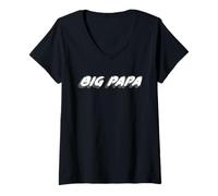Womens Big Papa | Dad Father Pop 90's Music 1990's Song V-Neck T-Shirt