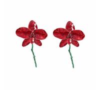 Women's Big Red Floral Statement Earrings - Stunning Large Red Flower Earrings for a Bold Fashion Statement
