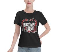 Women's Big Rock Time Music Rush Summer Shirts Direct Digital Printed T Shirt Cotton Novelty Cool Short Tee Black M