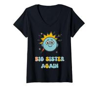 Women's Big Sister Again Funny Pregnancy Announcement V-Neck T-Shirt