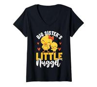 Women's Big Sister's Little Nugget V-Neck T-Shirt