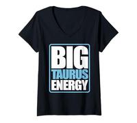 Women's Big Taurus Energy Zodiac Star Sign Astrology V-Neck T-Shirt