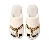 Women's Big Toe Slippers Novelty Plush Warm Indoor House Shoes | Novelty big-toe styling adds playful character, while the plush finish provides cosy warmth for bedrooms and home lounging.