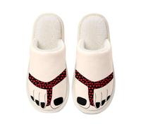 Women's Big Toe Slippers Novelty Plush Warm Indoor House Shoes | Novelty big-toe styling adds playful character, while the plush finish provides cosy warmth for bedrooms and home lounging.