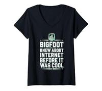 Women's Bigfoot Believer Sasquatch Cryptid and Forest Creature Tee V-Neck T-Shirt