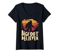 Women's Bigfoot Believer V-Neck T-Shirt