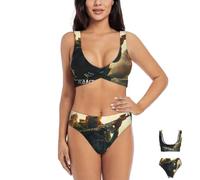 Women's Bikini Set High Waisted Tummy Control Push Up Swimsuit Tom Clancy's Rainbow Six Siege Bikini with Adjustable Straps Quick Dry UPF 50+ Sun Protection Beach Pool Vacation Swimwear