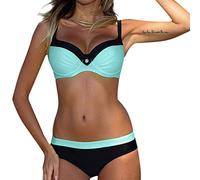 Women's Bikini Set Push Up Swimsuit Two Piece Swimwear with Neck Straps Tummy Control Bikini Set Swimsuits Low Rise Bikini Top with Bikini Bottoms Swimwear Swimsuits for Women Beach Fashion S-2XL,