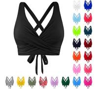 Women's Bikini Set Swimsuit with Twist Front V Neck Bikini Top Adjustable Straps and Padded Support Bras Backless Tie Back Lace Up Halter Neck Bikinis 38g 38f 38a 32f 34g 36h Size 10 12 16 22 32 34 38