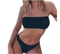 Women's Bikini Set Two Piece Swimsuit High Waisted Scoop Neck Knit Tie Dye Swimwear Ribbed Tummy Control Bathing Suits Ladies Swimming Costume Summer Sexy Tankini Sets Beach Vacation