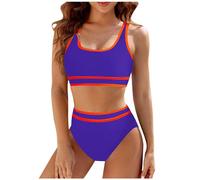 Women's Bikini Set Wrap Look Lace Up Bikini Swimwear Beach Dress Swimsuit Bikini Tummy Control Large Size Two Piece Swimsuit V Neck Cross Bikini Swimwear Tummy Control Bikini Sets, 1-pp2, L
