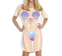 Women's Bikini T Shirt Swimsuit Coverups Beach Swimwear Cover Up Sexy Dress Funny Summer Hen Party Fancy Dress Birthday Gift Pajamas