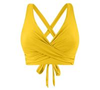 Womens Bikini Top Swimming Costume V Neck Criss Cross Swimwear Tops Push Up Wireless Backless Bras Bikinis Sexy Tie Back Swim Tops for Women UK Stretch Beachwear Summer Bathing Suits