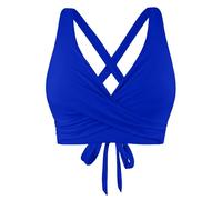 Womens Bikini Top Swimming Costume V Neck Criss Cross Swimwear Tops Push Up Wireless Backless Bras Bikinis Sexy Tie Back Swim Tops for Women UK Stretch Beachwear Summer Bathing Suits