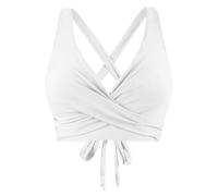 Womens Bikini Top Swimming Costume V Neck Criss Cross Swimwear Tops Push Up Wireless Backless Bras Bikinis Sexy Tie Back Swim Tops for Women UK Stretch Beachwear Summer Bathing Suits