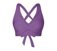 Womens Bikini Top Swimming Costume V Neck Criss Cross Swimwear Tops Push Up Wireless Backless Bras Bikinis Sexy Tie Back Swim Tops for Women UK Stretch Beachwear Summer Bathing Suits