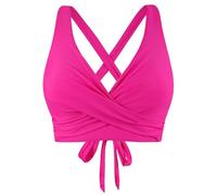 Womens Bikini Top Swimming Costume V Neck Criss Cross Swimwear Tops Push Up Wireless Backless Bras Bikinis Sexy Tie Back Swim Tops for Women UK Stretch Beachwear Summer Bathing Suits