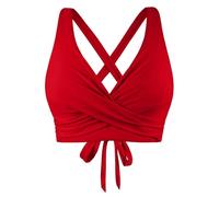 Womens Bikini Top Swimming Costume V Neck Criss Cross Swimwear Tops Push Up Wireless Backless Bras Bikinis Sexy Tie Back Swim Tops for Women UK Stretch Beachwear Summer Bathing Suits
