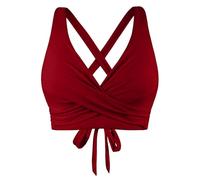 Womens Bikini Top Swimming Costume V Neck Criss Cross Swimwear Tops Push Up Wireless Backless Bras Bikinis Sexy Tie Back Swim Tops for Women UK Stretch Beachwear Summer Bathing Suits