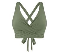 Women's Bikini Tops Sexy Criss Cross Bikini Top Push Up Bandeau Bikinis Padded Swimwear Top Beach Bathing Suit Swimsuit Beach Party Vacation Swimming Costume Women Beachwear Army Green