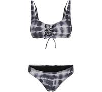 Urban Classics Lace Up Tie Dye Bikini Black XS Woman