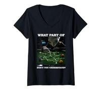 Women's Billiards Physics Alien Nerd Pool Player V-Neck T-Shirt