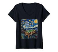 Women's Billiards Pool Table Art Sky V-Neck T-Shirt