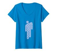 Womens Billie Eilish Official Blohsh Blue V-Neck T-Shirt