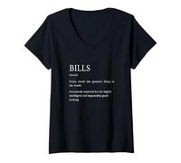 Women's Bills Definition - Funny Sarcastic Bill Explanation V-Neck T-Shirt