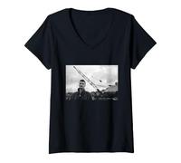 Women's Billy Bragg Life's A Riot Era Photo By David Corio V-Neck T-Shirt