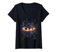 Women's Binary Black Hole Space Orbit Accretion Disk Concept V-Neck T-Shirt