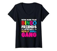 Womens Bingo Friends We're Like A Really Small Gang V-Neck T-Shirt