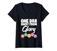Womens Bingo Gambling Lottery Winner One Dab Away From Glory V-Neck T-Shirt
