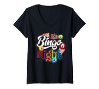 Womens Bingo Night Gift Bingo Player Lottery Winner Gambling Bingo V-Neck T-Shirt