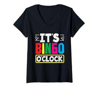 Womens Bingo Player It's Bingo O'Clock Fun V-Neck T-Shirt
