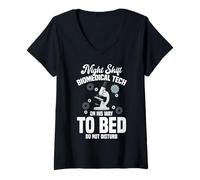Womens Biomedical Engineer Equipment Night Shift Biomed Technician V-Neck T-Shirt