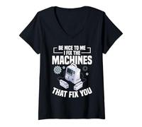 Womens Biomedical Tech Equipment Fix You Biomed Technician V-Neck T-Shirt