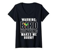 Womens Bird Hunting Gets Me Fired Up Humor Style V-Neck T-Shirt