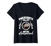 Womens Bird Hunting Slayer Pheasant Hunter Haunts Pheasant Hunting V-Neck T-Shirt