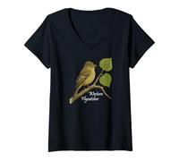 Womens Bird Series. Western Flycatcher. V-Neck T-Shirt