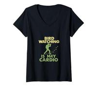 Womens Bird Watching Is My Cardio Birding Fun V-Neck T-Shirt