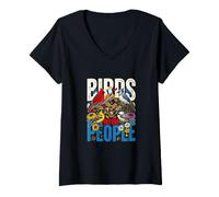 Women's Birds Before People Birdwatching Nature Lover V-Neck T-Shirt