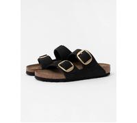 Birkenstock Arizona Big Buckle Black Womens Slide Sandals 102329030 in a Plain Nubuck Leather in Size 39